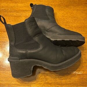 Sorel Black Chunky Heel Boots